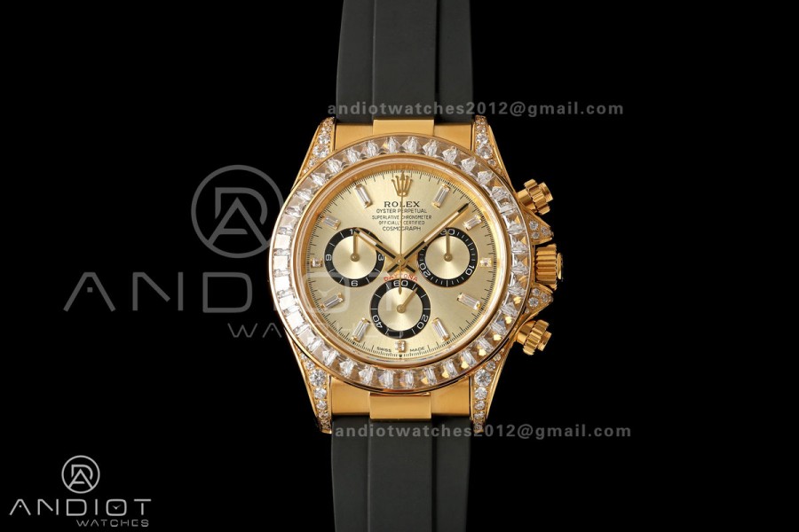 Daytona 126538 Gain Weight Diamond Bezel YG QF YG Dial T Diamond On Oysterflex Strap SH4131 (Free Sprung)