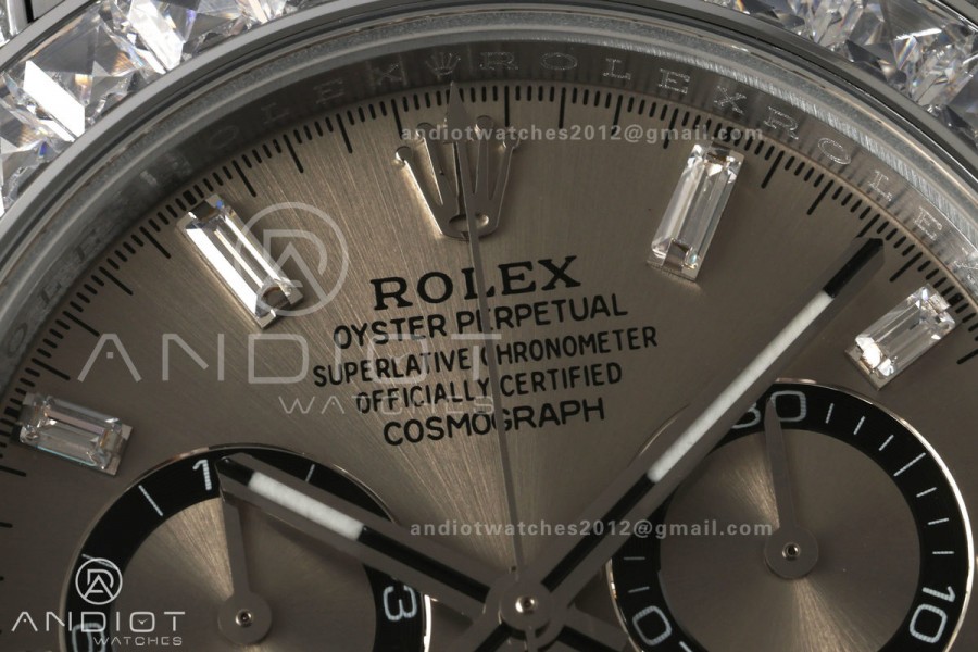 Daytona 126539 Gain Weight Diamond Bezel QF Silver Dial T Diamond On Oysterflex Strap SH4131 (Free Sprung)