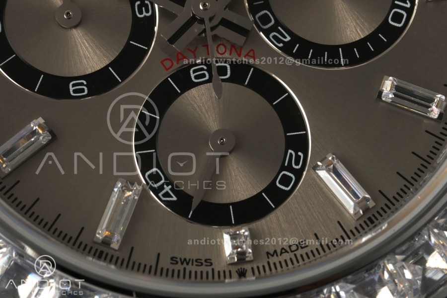Daytona 126539 Gain Weight Diamond Bezel QF Silver Dial T Diamond On Oysterflex Strap SH4131 (Free Sprung)