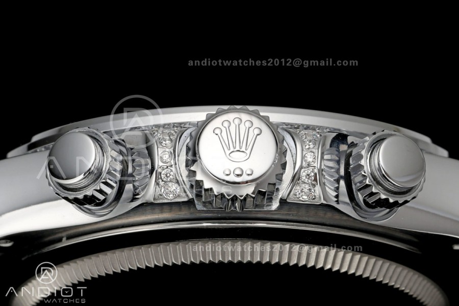 Daytona 126539 Gain Weight Diamond Bezel QF Silver Dial T Diamond On Oysterflex Strap SH4131 (Free Sprung)