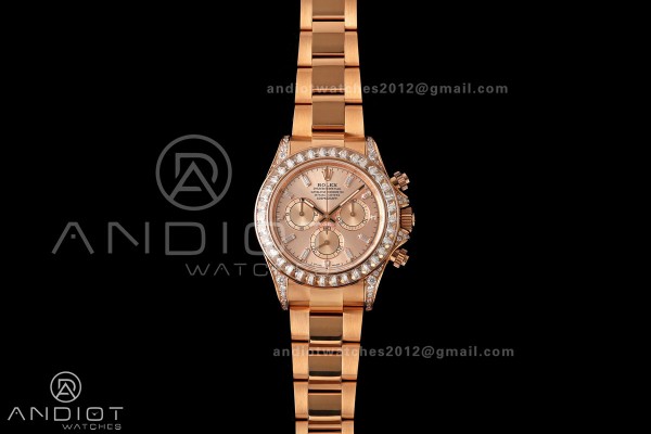 Daytona 126595 RG Gain Weight QF RG Dial T Diamond Marker On Oyster Bracelet SH4131 (Free Sprung)