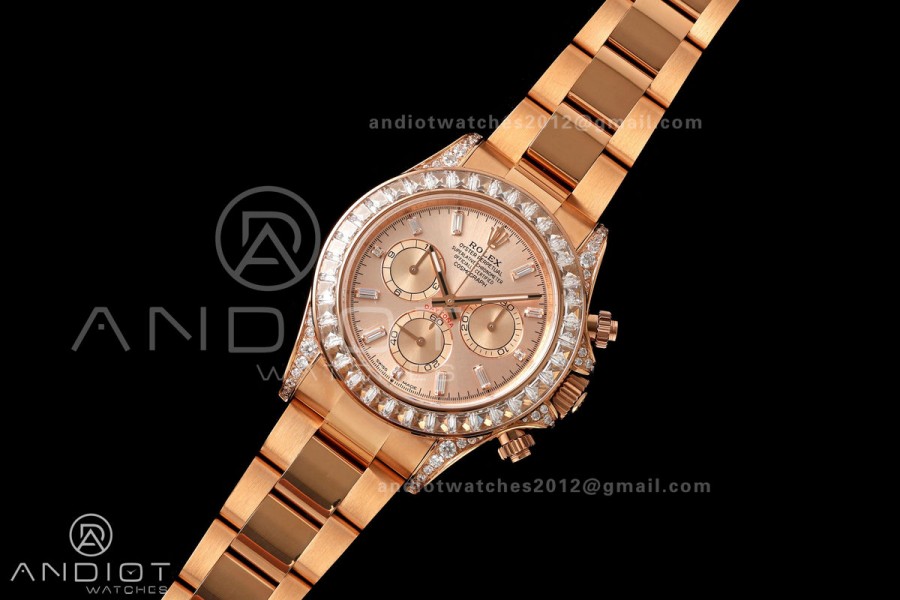Daytona 126595 RG Gain Weight QF RG Dial T Diamond Marker On Oyster Bracelet SH4131 (Free Sprung)
