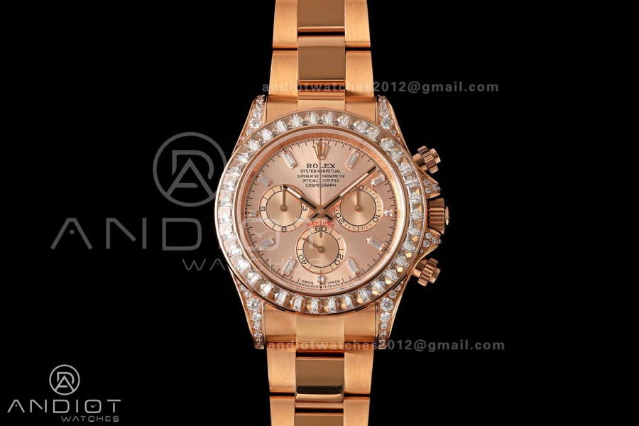 Daytona 126595 RG Gain Weight QF RG Dial T Diamond Marker On Oyster Bracelet SH4131 (Free Sprung)