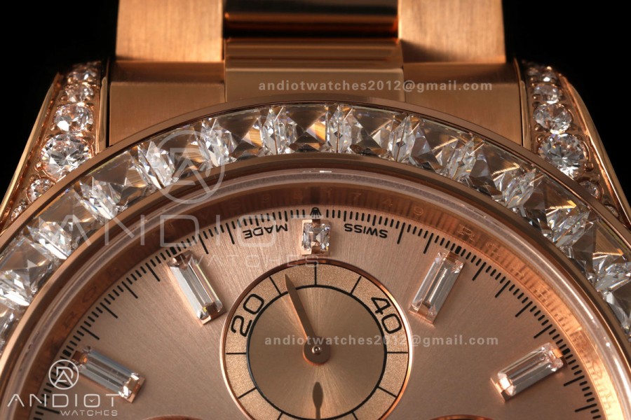 Daytona 126595 RG Gain Weight QF RG Dial T Diamond Marker On Oyster Bracelet SH4131 (Free Sprung)
