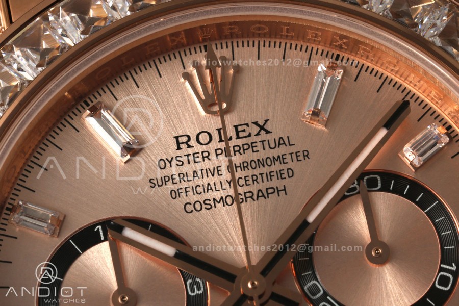 Daytona 126535 Gain Weight Diamond Bezel QF RG Dial T Diamond Marker On Oysterflex Strap SH4131 (Free Sprung)