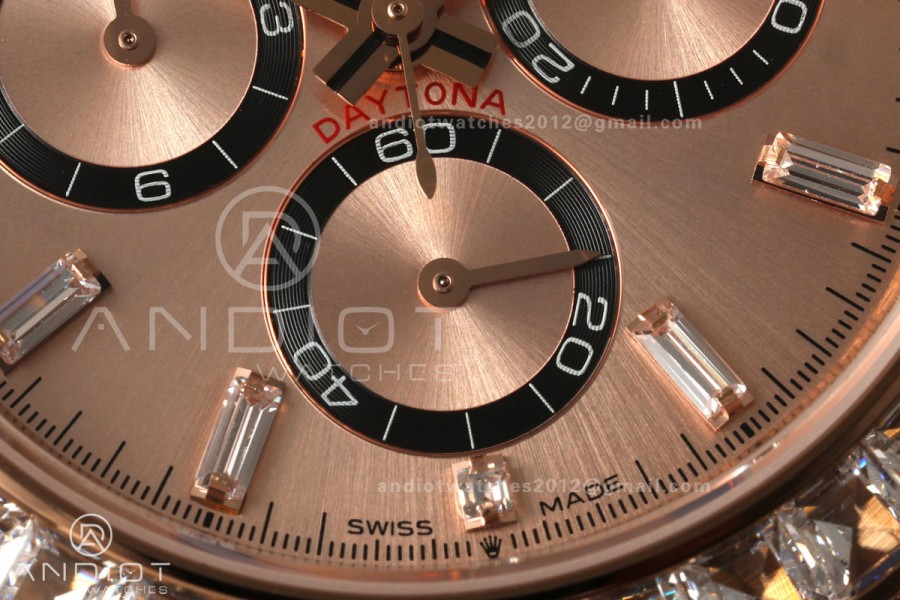 Daytona 126535 Gain Weight Diamond Bezel QF RG Dial T Diamond Marker On Oysterflex Strap SH4131 (Free Sprung)