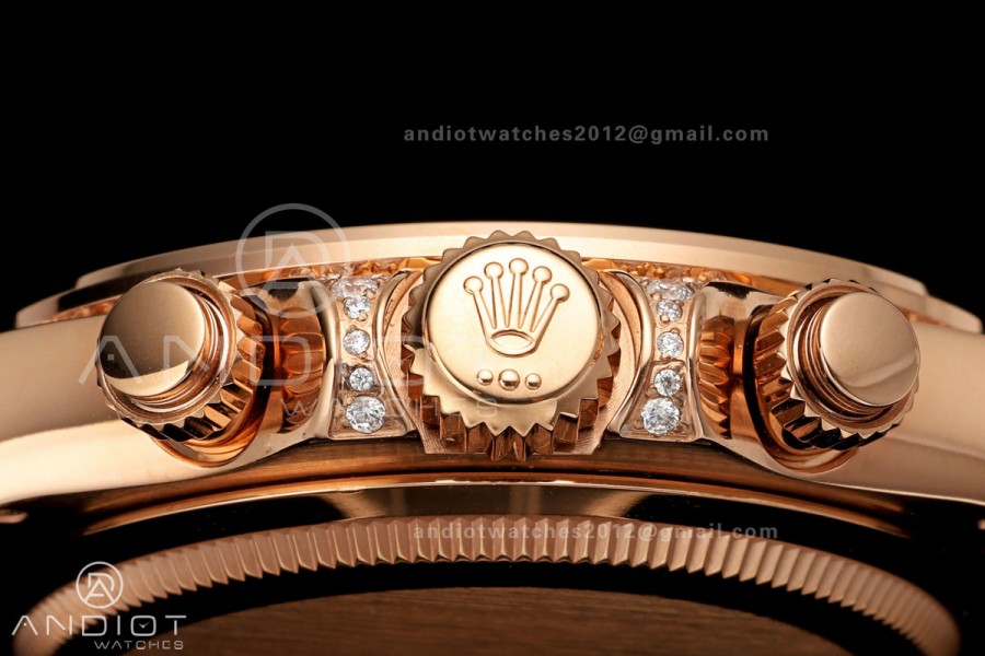 Daytona 126535 Gain Weight Diamond Bezel QF RG Dial T Diamond Marker On Oysterflex Strap SH4131 (Free Sprung)