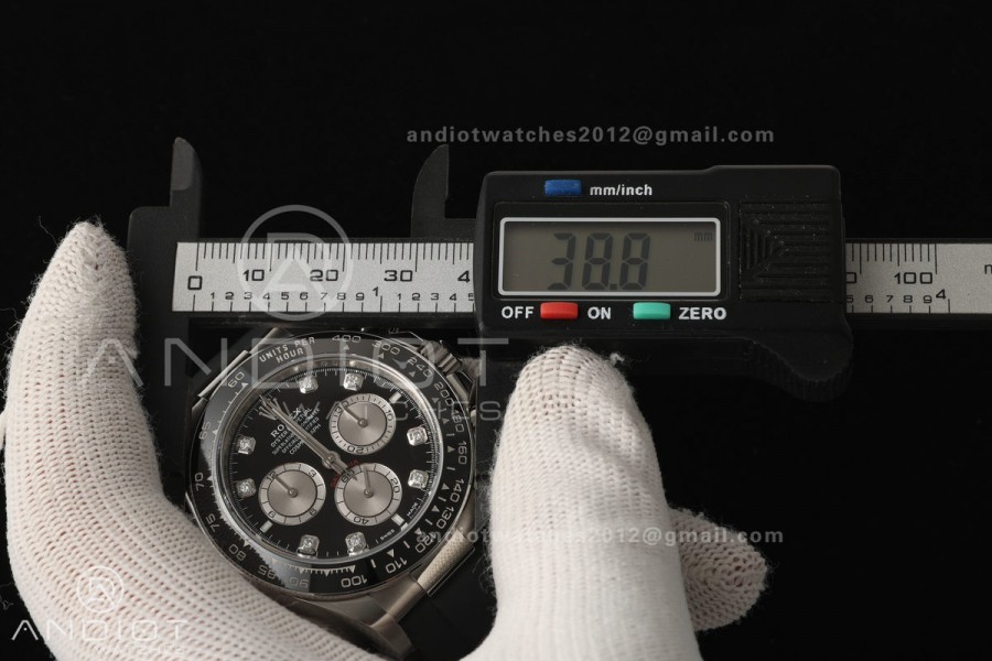 Daytona 126519 VF 1:1 Best Edition Black/Silver Diamonds Dial on Oysterflex Strap DD4131