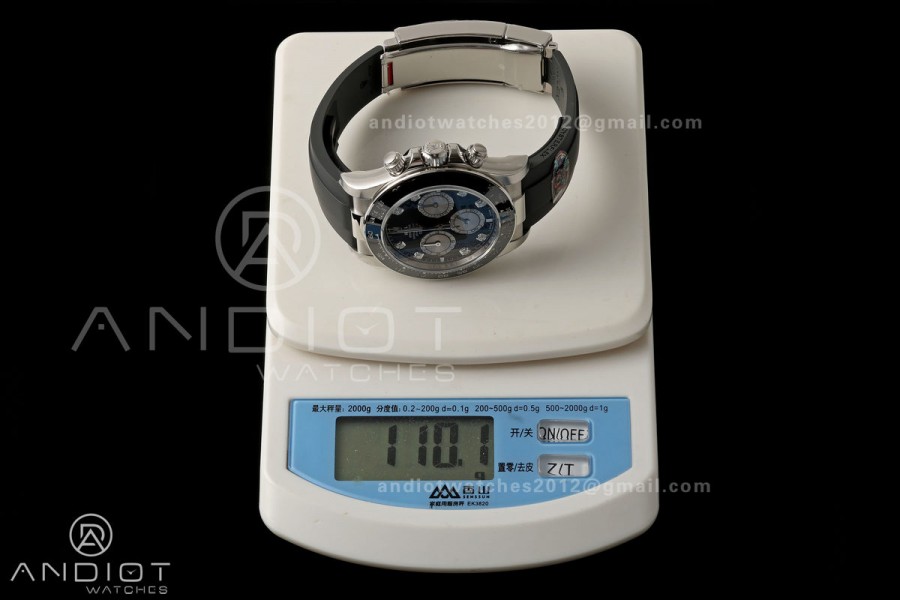 Daytona 126519 VF 1:1 Best Edition Black/Silver Diamonds Dial on Oysterflex Strap DD4131