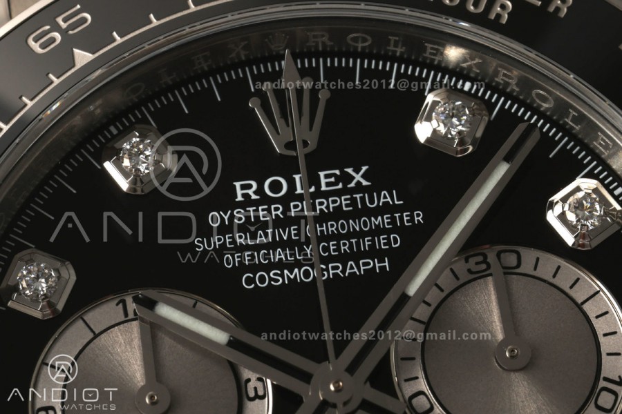 Daytona 126519 VF 1:1 Best Edition Black/Silver Diamonds Dial on Oysterflex Strap DD4131
