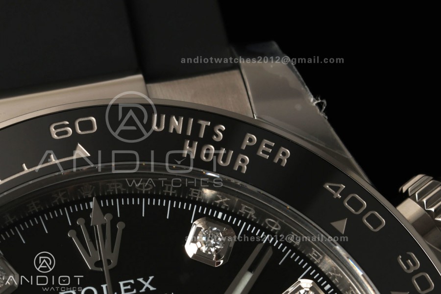 Daytona 126519 VF 1:1 Best Edition Black/Silver Diamonds Dial on Oysterflex Strap DD4131