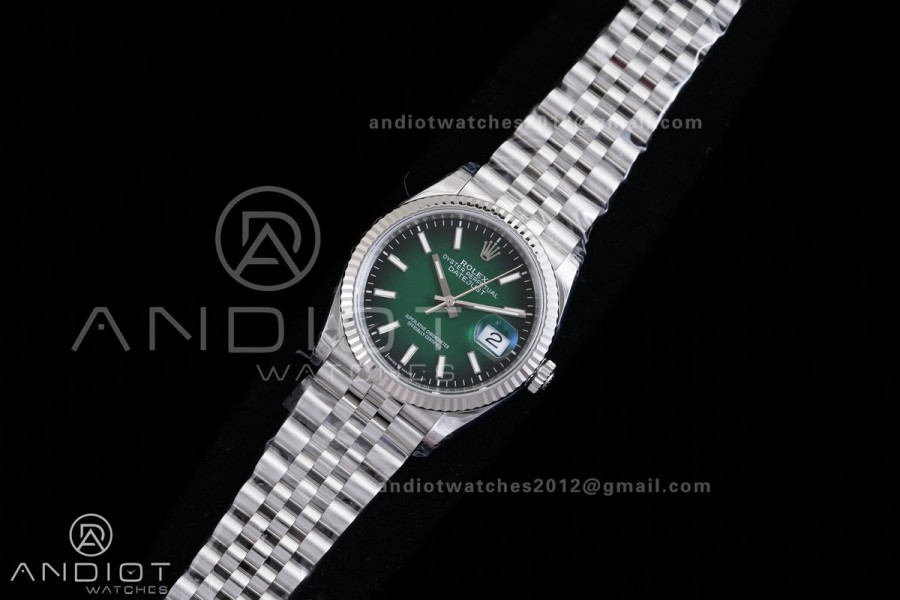 DateJust 36 SS 126234 904L V2 VSF 1:1 Best Edition Green Ombre Dial Stick Marker On Jubilee Bracelet DD3235