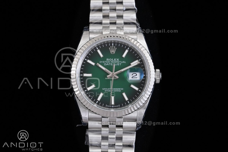 DateJust 36 SS 126234 904L V2 VSF 1:1 Best Edition Green Ombre Dial Stick Marker On Jubilee Bracelet DD3235