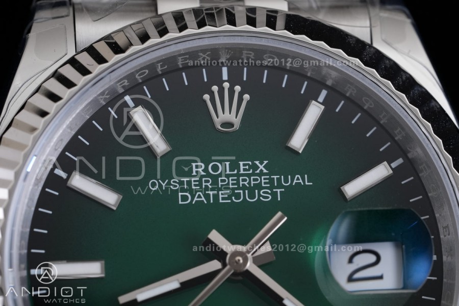 DateJust 36 SS 126234 904L V2 VSF 1:1 Best Edition Green Ombre Dial Stick Marker On Jubilee Bracelet DD3235