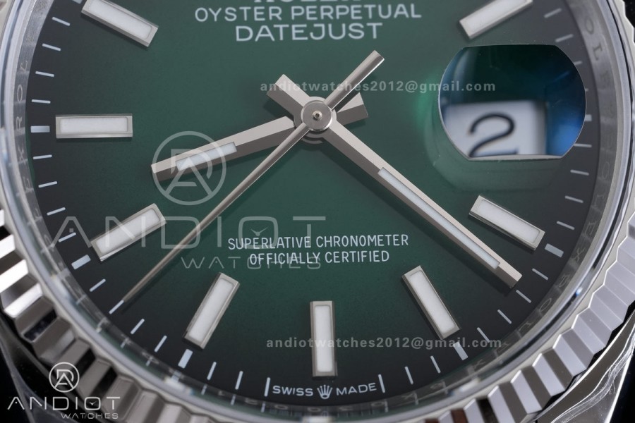 DateJust 36 SS 126234 904L V2 VSF 1:1 Best Edition Green Ombre Dial Stick Marker On Jubilee Bracelet DD3235
