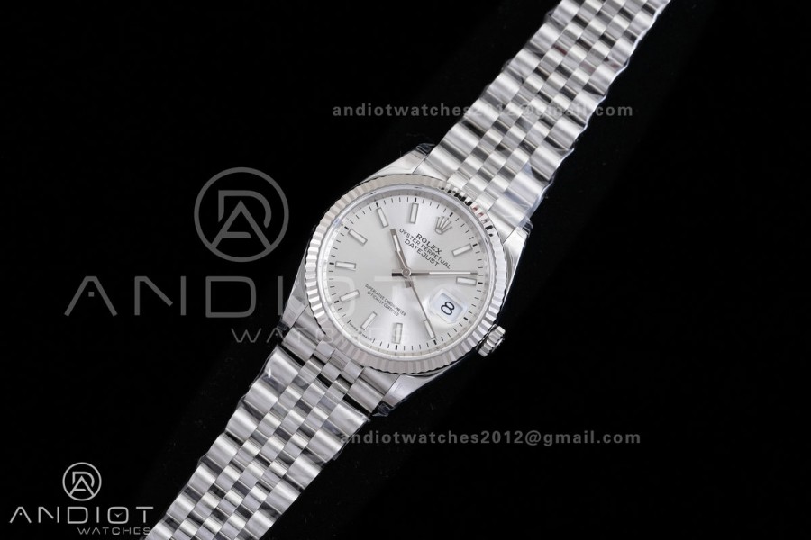 DateJust 36 SS 126234 VSF 1:1 Best Edition 904L Steel Silver Stick Dial on Jubilee Bracelet VS3235 V2