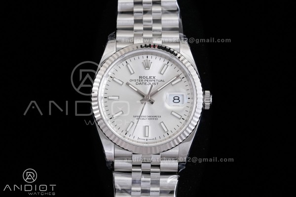 DateJust 36 SS 126234 VSF 1:1 Best Edition 904L Steel Silver Stick Dial on Jubilee Bracelet VS3235 V2