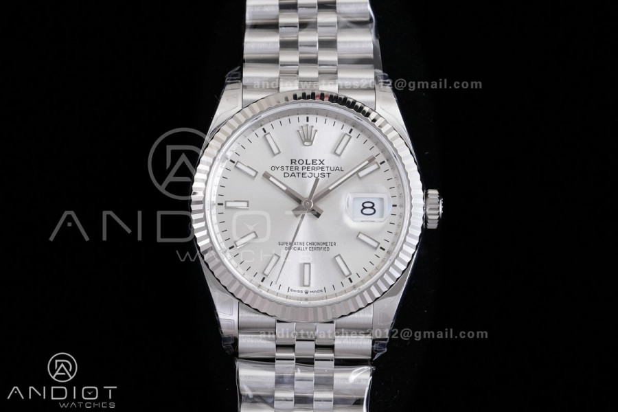 DateJust 36 SS 126234 VSF 1:1 Best Edition 904L Steel Silver Stick Dial on Jubilee Bracelet VS3235 V2