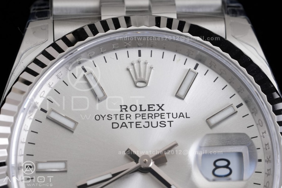 DateJust 36 SS 126234 VSF 1:1 Best Edition 904L Steel Silver Stick Dial on Jubilee Bracelet VS3235 V2