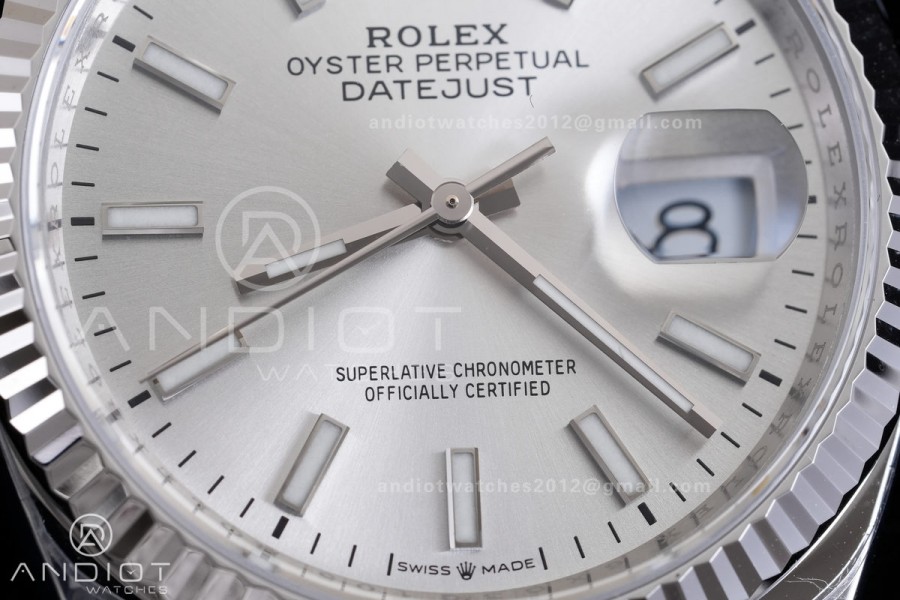 DateJust 36 SS 126234 VSF 1:1 Best Edition 904L Steel Silver Stick Dial on Jubilee Bracelet VS3235 V2