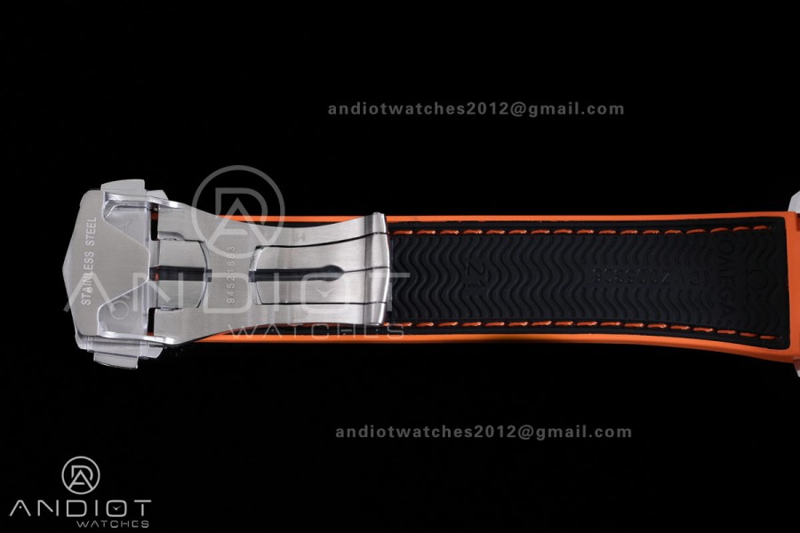 Planet Ocean 43.5mm SS VSF 1:1 Best Edition Black/Orange Bezel Black Dial on Nylon Strap A8900 Super Clone V2