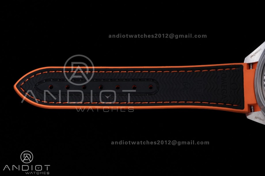 Planet Ocean 43.5mm SS VSF 1:1 Best Edition Black/Orange Bezel Black Dial on Nylon Strap A8900 Super Clone V2