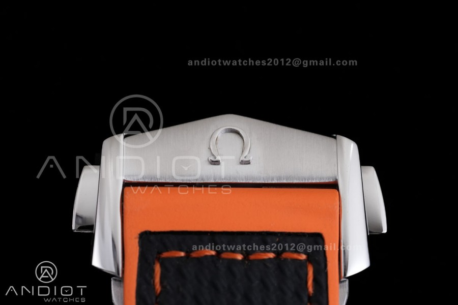 Planet Ocean 43.5mm SS VSF 1:1 Best Edition Black/Orange Bezel Black Dial on Nylon Strap A8900 Super Clone V2