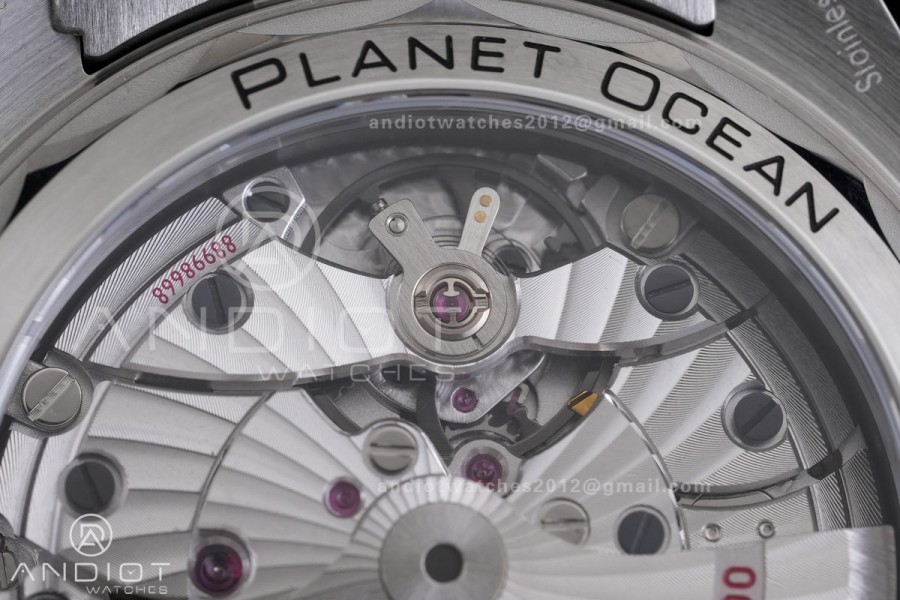Planet Ocean 43.5mm SS VSF 1:1 Best Edition Black/Orange Bezel Black Dial on SS Bracelet A8900 Super Clone V2