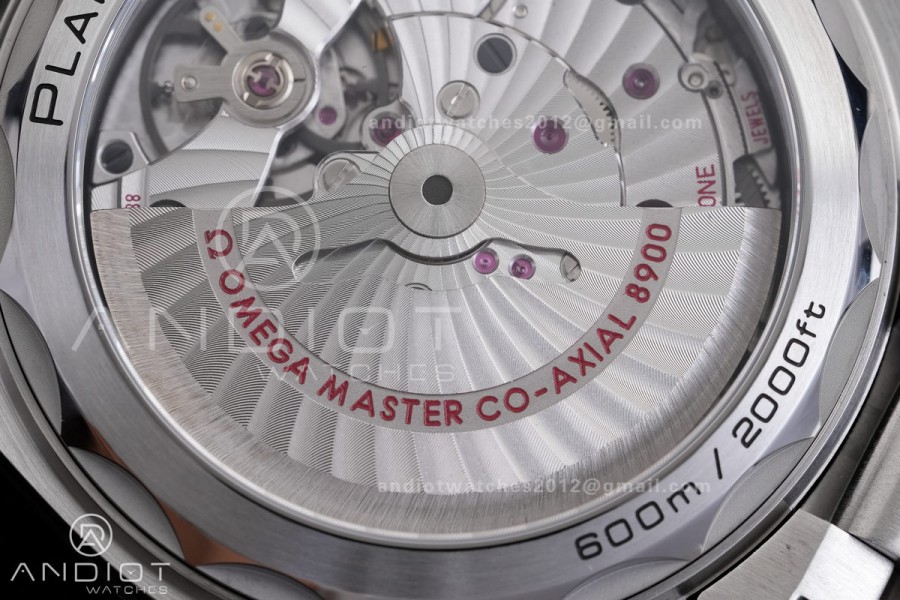 Planet Ocean 43.5mm SS VSF 1:1 Best Edition Black/Orange Bezel Black Dial on SS Bracelet A8900 Super Clone V2