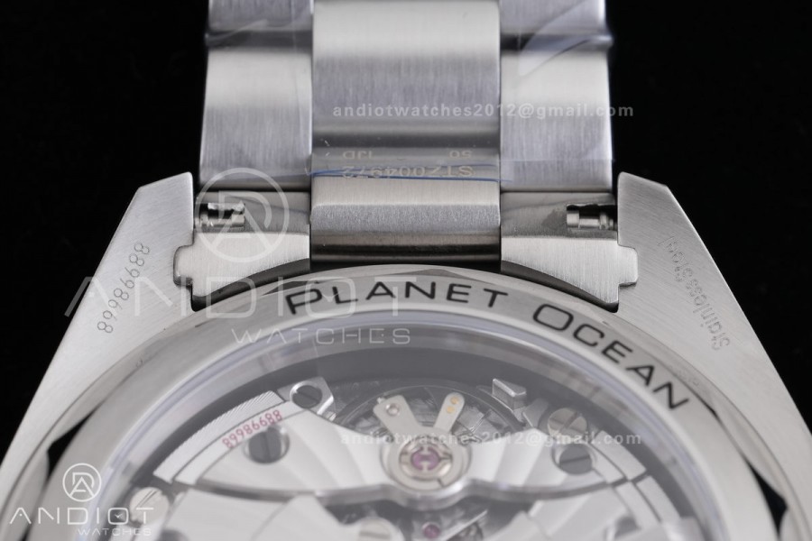 Planet Ocean 43.5mm SS VSF 1:1 Best Edition Black/Orange Bezel Black Dial on SS Bracelet A8900 Super Clone V2