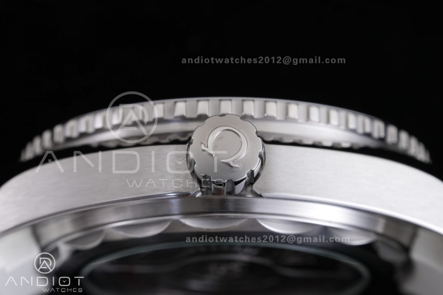 Planet Ocean 39.5mm White Ceramic Bezel SS VSF 1:1 Best Edition White Dial On White Rubber Strap Super Clone Asian 8800