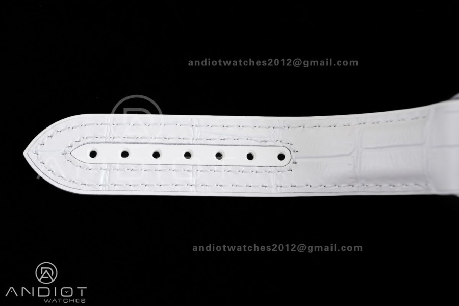 Planet Ocean 39.5mm White Ceramic Bezel SS VSF 1:1 Best Edition White Dial On White Rubber Strap Super Clone Asian 8800