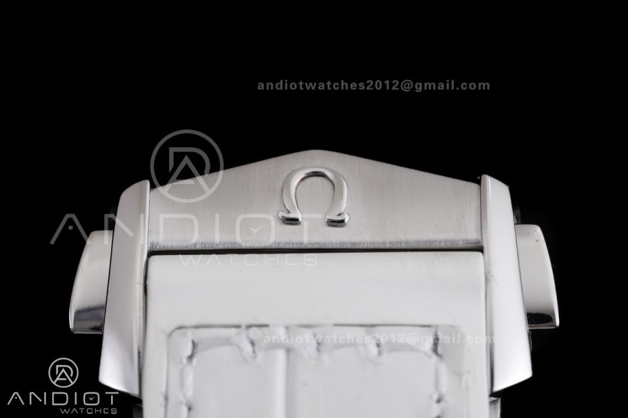 Planet Ocean 39.5mm White Ceramic Bezel SS VSF 1:1 Best Edition White Dial On White Rubber Strap Super Clone Asian 8800