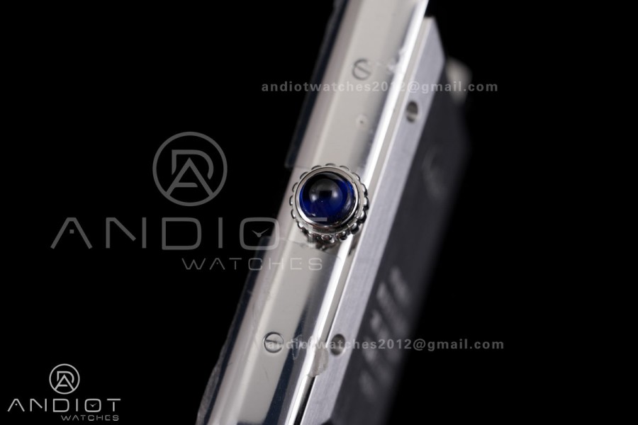 Tank Solo 31mm SS AF 1:1 Best Edition White Dial Diamonds Bezel on Black Leather Strap MIYOTA 9015