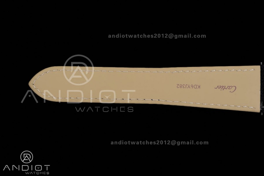 Tank Solo 31mm SS AF 1:1 Best Edition White Dial Diamonds Bezel on Black Leather Strap MIYOTA 9015