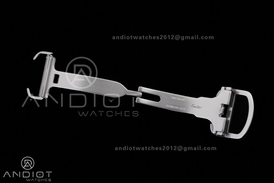 Tank Solo 31mm SS AF 1:1 Best Edition White Dial Diamonds Bezel on Black Leather Strap MIYOTA 9015