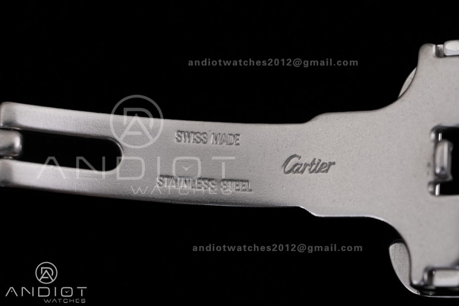 Tank Solo 31mm SS AF 1:1 Best Edition White Dial Diamonds Bezel on Black Leather Strap MIYOTA 9015