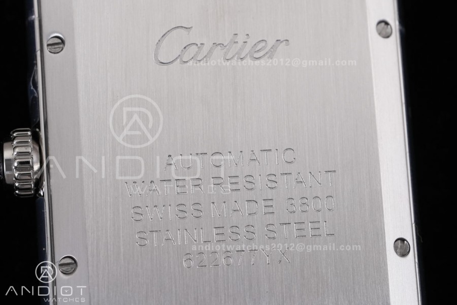 Tank Solo 31mm SS AF 1:1 Best Edition White Dial Diamonds Bezel on Black Leather Strap MIYOTA 9015