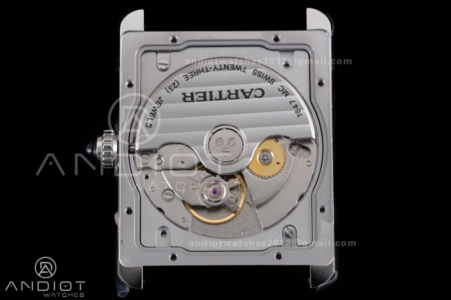 Tank Solo 31mm SS AF 1:1 Best Edition White Dial Diamonds Bezel on Black Leather Strap MIYOTA 9015