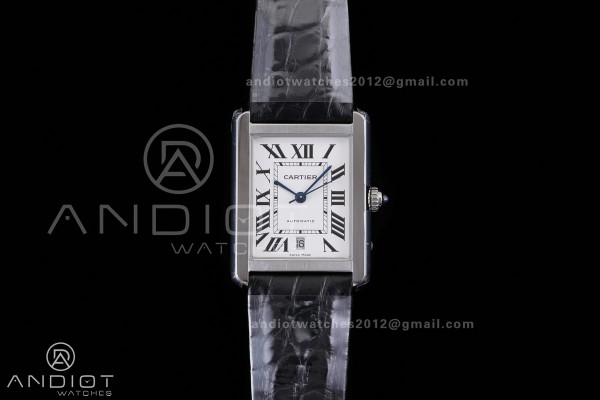 Tank Solo 31mm SS AF 1:1 Best Edition White Dial on Black Croco Strap MIYOTA 9015