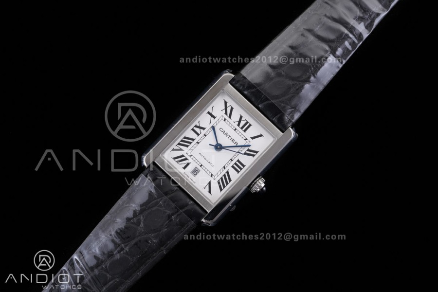 Tank Solo 31mm SS AF 1:1 Best Edition White Dial on Black Croco Strap MIYOTA 9015