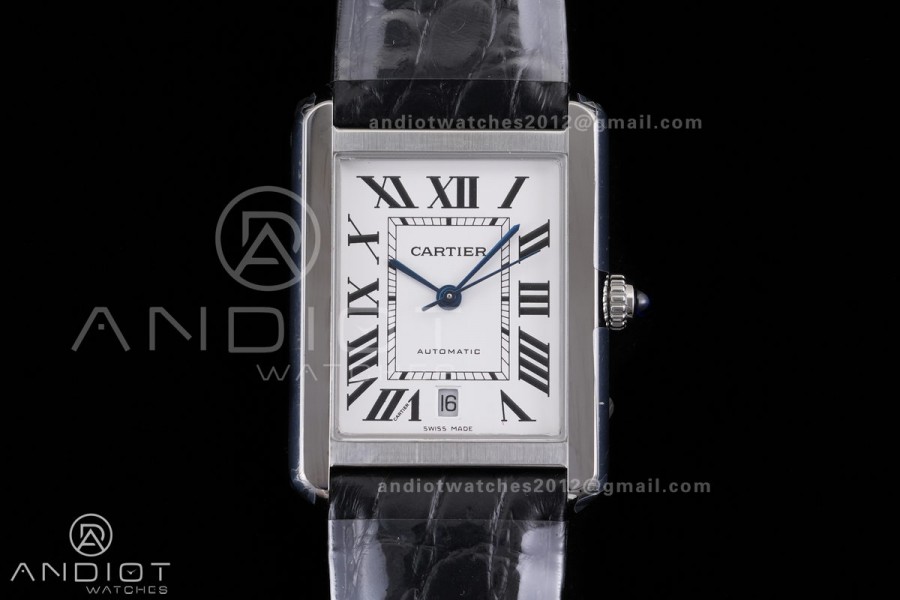 Tank Solo 31mm SS AF 1:1 Best Edition White Dial on Black Croco Strap MIYOTA 9015