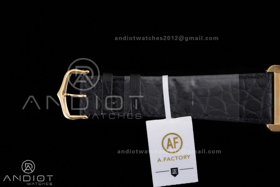 Tank Solo 31mm YG AF 1:1 Best Edition White Dial on Black Croco Strap MIYOTA 9015