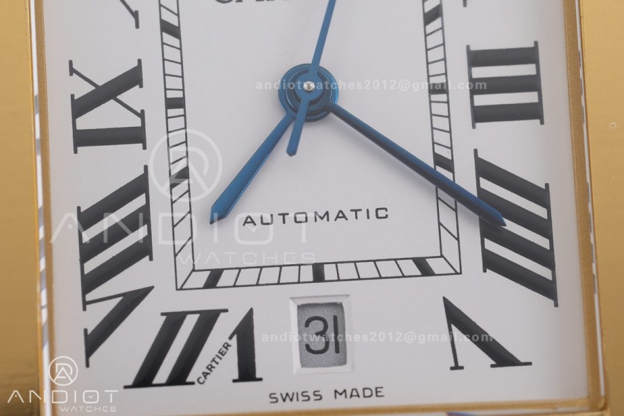 Tank Solo 31mm YG AF 1:1 Best Edition White Dial on Black Croco Strap MIYOTA 9015