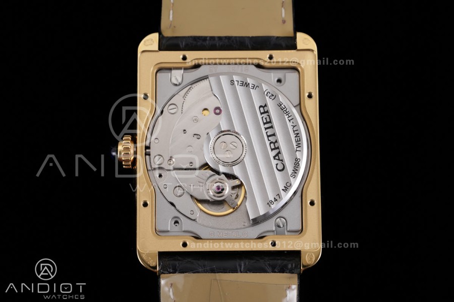 Tank Solo 31mm YG AF 1:1 Best Edition White Dial on Black Croco Strap MIYOTA 9015