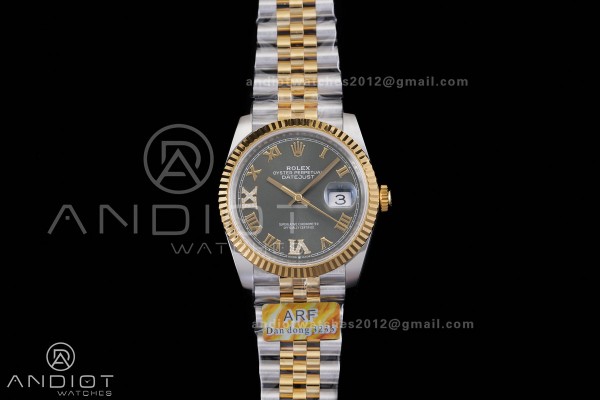 DateJust 36 SS/YG 126233 ARF 1:1 Best Edition Green Roman Diamonds Dial on Jubilee Bracelet DD3235