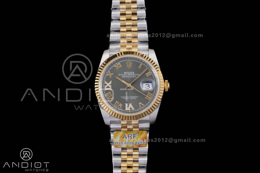 DateJust 36 SS/YG 126233 ARF 1:1 Best Edition Green Roman Diamonds Dial on Jubilee Bracelet DD3235