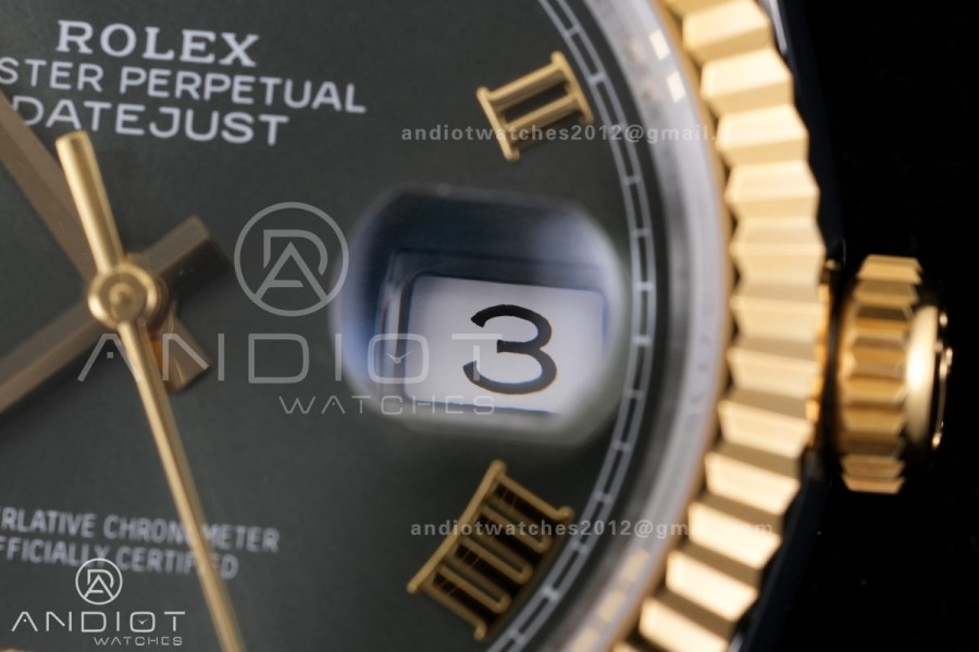 DateJust 36 SS/YG 126233 ARF 1:1 Best Edition Green Roman Diamonds Dial on Jubilee Bracelet DD3235