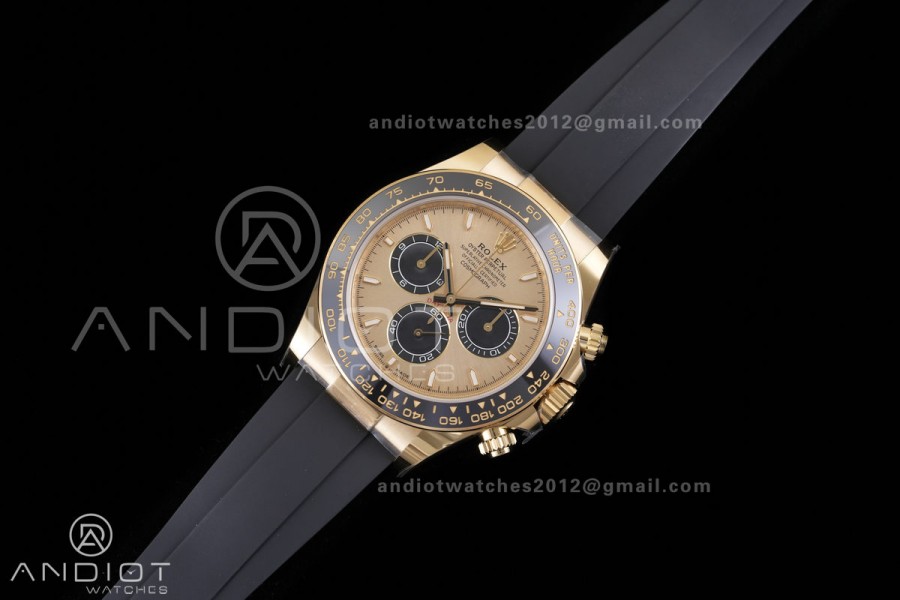 Daytona 126518 BTF 1:1 Best Edition YG/Black Dial on Oysterflex Strap SH4131 (Weighted)