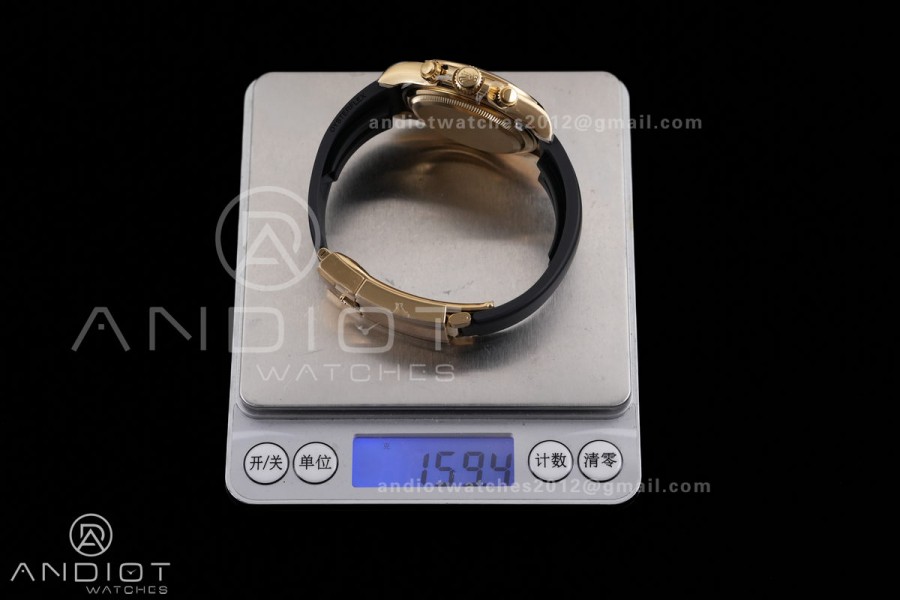 Daytona 126518 BTF 1:1 Best Edition YG/Black Dial on Oysterflex Strap SH4131 (Weighted)
